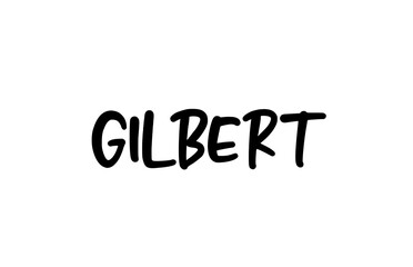Gilbert city handwritten typography word text hand lettering. Modern calligraphy text. Black color
