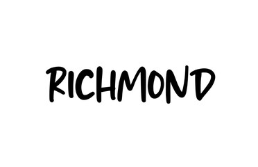 Richmond city handwritten typography word text hand lettering. Modern calligraphy text. Black color