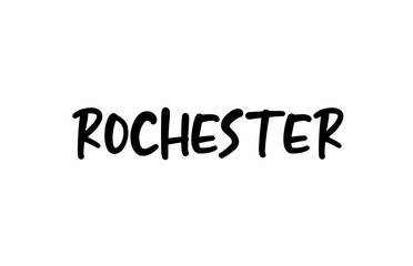 Rochester city handwritten typography word text hand lettering. Modern calligraphy text. Black color