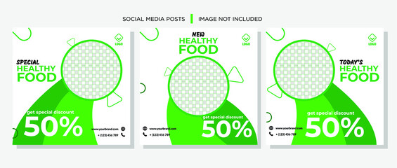 Green Healthy Food Restaurant Offer Social Media Post