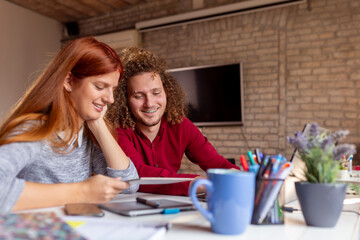 Business colleagues working in an office