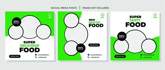 Green Healthy Food Restaurant Offer Social Media Post