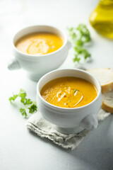 Delicious homemade pumpkin soup