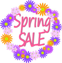 Vector illustration spring flowers for sale