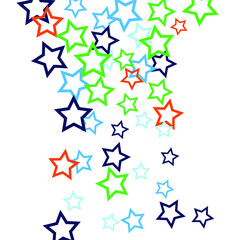 Colorful Stars Confetti, Mystery Sparkling Vector Background. Trendy Glowing Magic Glitter, Lights. Festive Falling Colorful Stars Confetti for Ads, Posters. 
