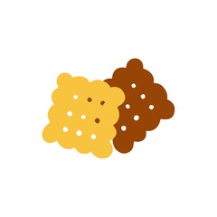 Cookies with holes in the Doodle style. Biscuit for tea. A hug, a cozy home, comfort. Hand drawn and isolated on a white background. Color vector illustration