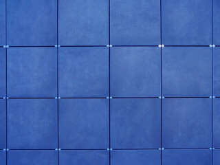 Background of wall  made of blue square tiles