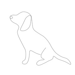 Cute dog animal line drawing. Vector illustration