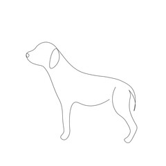 Cute dog animal one line drawing. Vector illustration