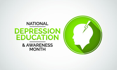 Vector illustration on the theme of national Depression education and awareness month observed each year during October.