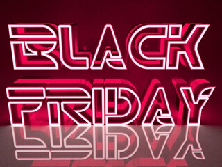 BLACK FRIDAY red neon light concept