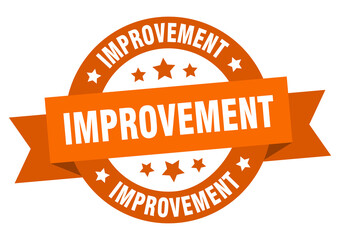 improvement round ribbon isolated label. improvement sign