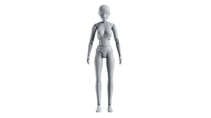 Mannequin female model woman isolated, front view. 3D rendering