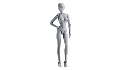 Mannequin female model woman isolated. 3D rendering