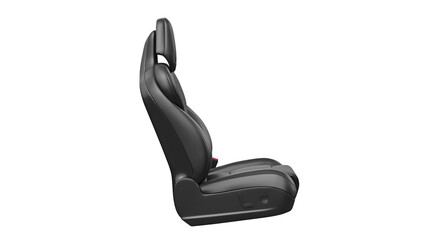 Seat car chair leather automobile, side view. 3D rendering - 370153460