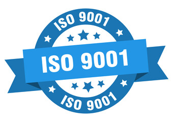 iso 9001 round ribbon isolated label. iso 9001 sign