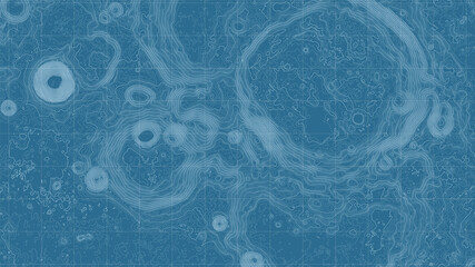 Vector abstract Moon relief map. Generated conceptual lunar elevation map. Isolines of landscape surface elevation. Geographic map conceptual design. Elegant background for presentations © garrykillian