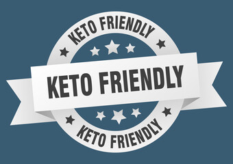 keto friendly round ribbon isolated label. keto friendly sign