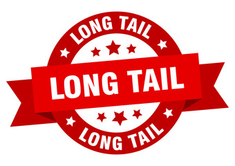 long tail round ribbon isolated label. long tail sign