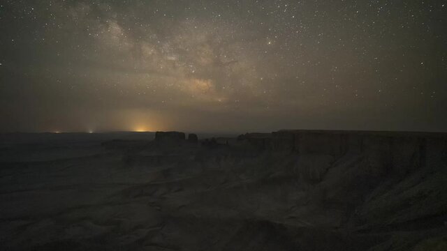 Milky Way Galaxy rising over Moonscape Overlook in Utah 