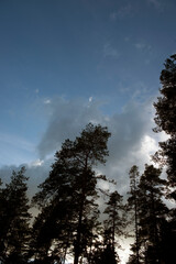 clouds over the forestroad bridge over the river, sundsvall, medelpad