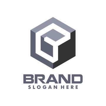 square B cube box initial logo creative concept