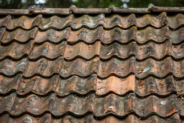 roof tiles on a roof, åre, jämtland,sweden, north