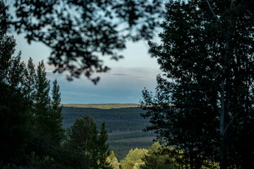 sunset over the river, åre, jämtland,sweden, north