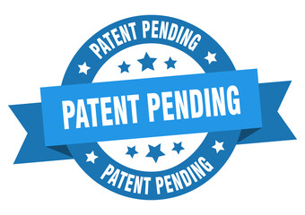 patent pending round ribbon isolated label. patent pending sign
