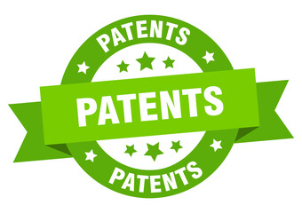 patents round ribbon isolated label. patents sign