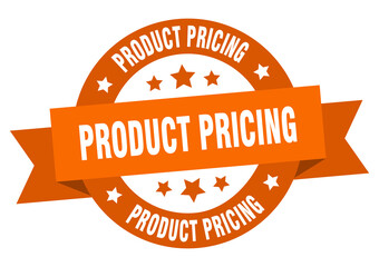 product pricing round ribbon isolated label. product pricing sign