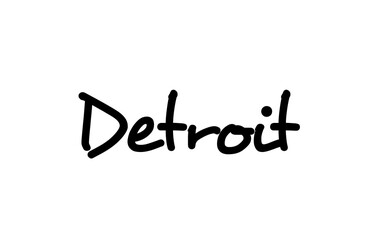 Fototapeta na wymiar Detroit city handwritten word text hand lettering. Calligraphy text. Typography in black color