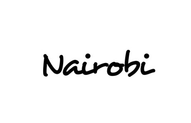 Nairobi city handwritten word text hand lettering. Calligraphy text. Typography in black color