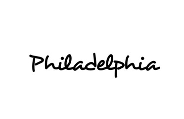 Philadelphia city handwritten word text hand lettering. Calligraphy text. Typography in black color