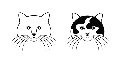 Cat head logo. Isolated cat head on white background