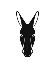 Donkey head logo. Isolated donkey head on white background