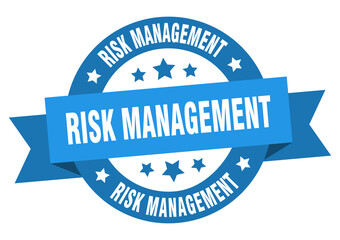 risk management round ribbon isolated label. risk management sign