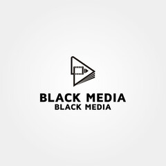 Black Media modern logo design template idea and inspiration