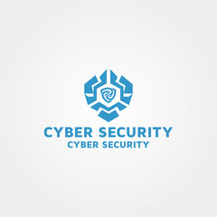 Fototapeta premium Cyber security logo design template idea and inspiration