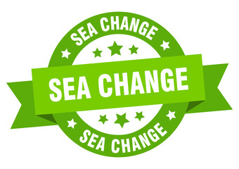 sea change round ribbon isolated label. sea change sign