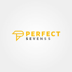 Perfect Sevens p7 logo design template idea
