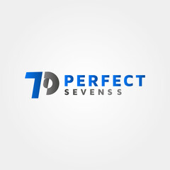 Perfect Sevens p7 Vector logo design template