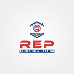 Plumbing & Heating rep logo design template idea and inspiration