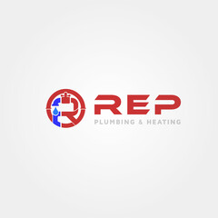 Plumbing & Heating rep Vector logo design template
