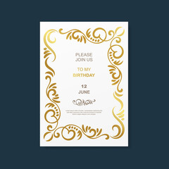 Elegant birthday invitation template. - Vector