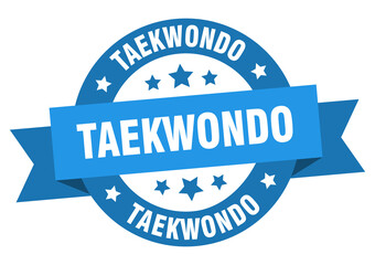 taekwondo round ribbon isolated label. taekwondo sign