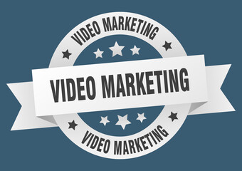 video marketing round ribbon isolated label. video marketing sign