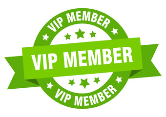 vip member round ribbon isolated label. vip member sign