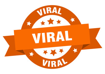 viral round ribbon isolated label. viral sign