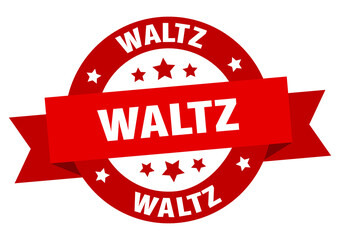 waltz round ribbon isolated label. waltz sign
